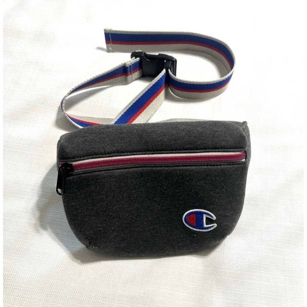 Champion Attribute Pouch Bag Dark Gray Zip Up Fanny Pack Hip Belt